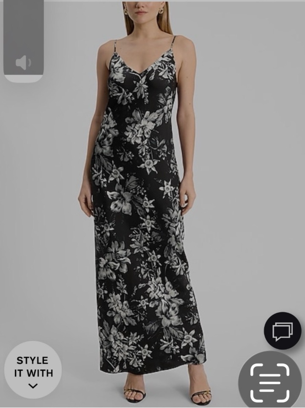 Black Floral Slip Maxi Dress